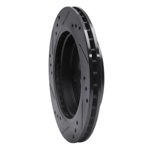Ford Contour Brake Rotor (1) - Rear Right - R1 Concepts - Drilled & Slotted - Black - `95-`04